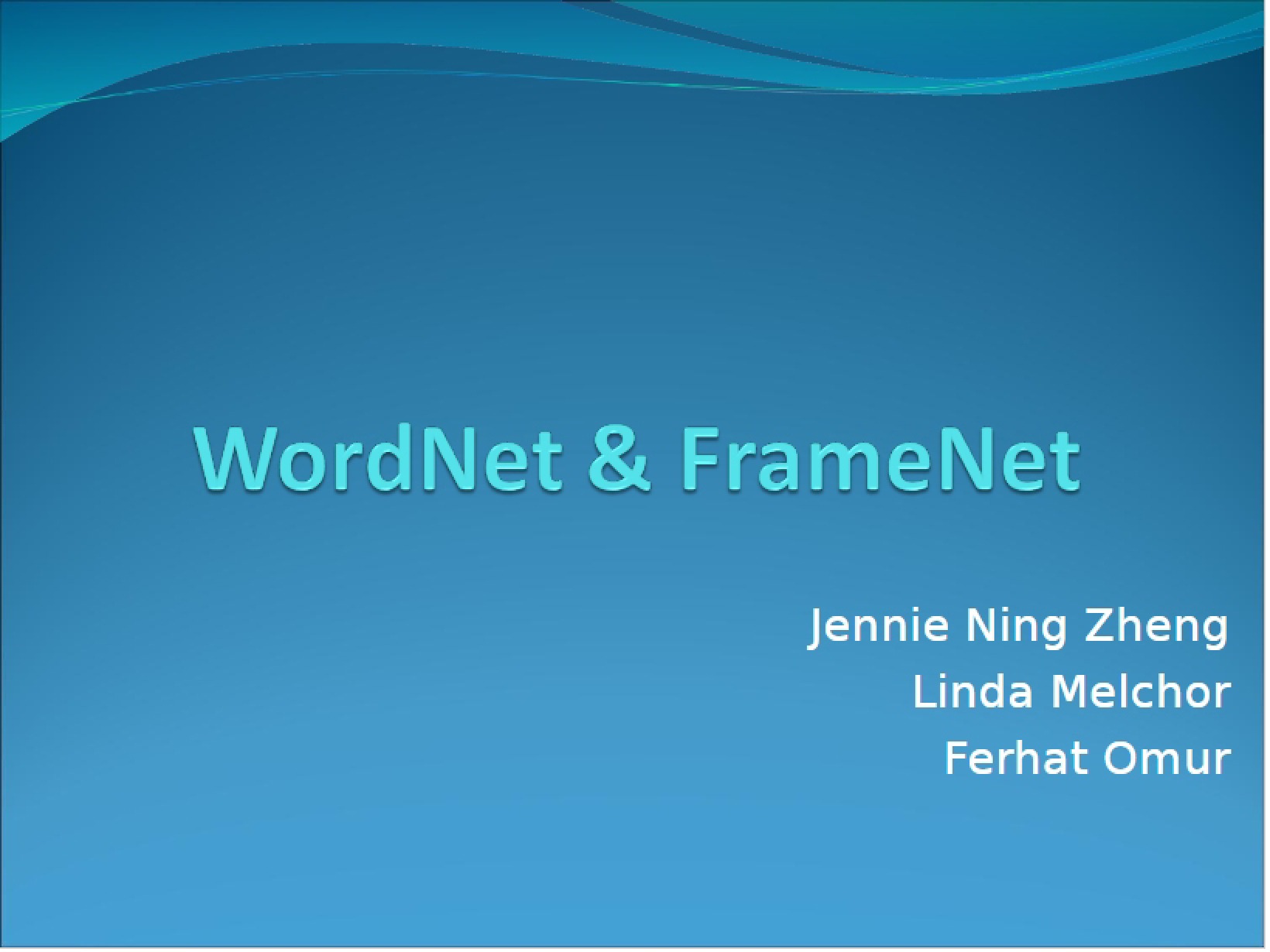 FrameNet and WordNet