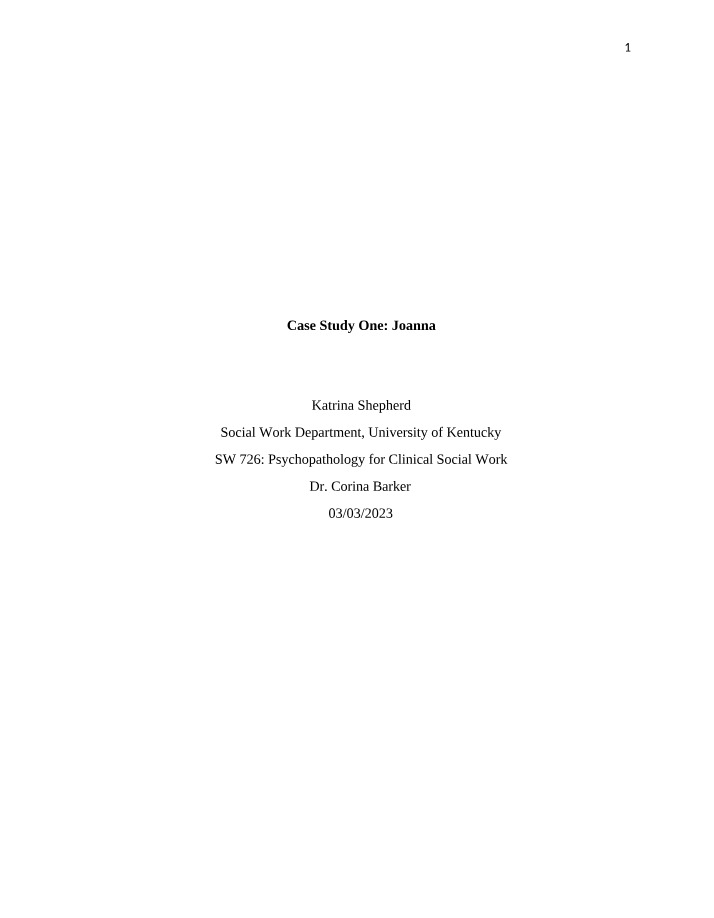 Joanna Case Study