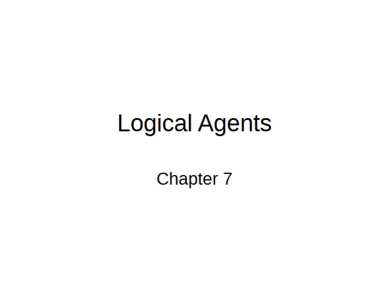 Agents Based on Logic