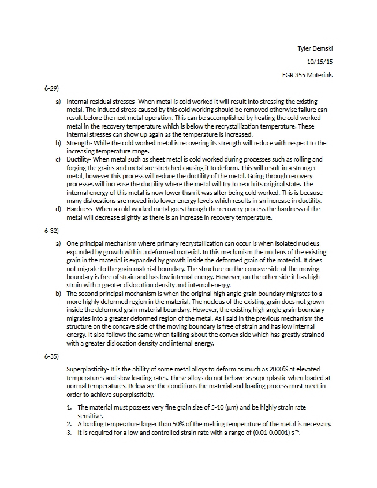 Homework Chapter Six (Part II)