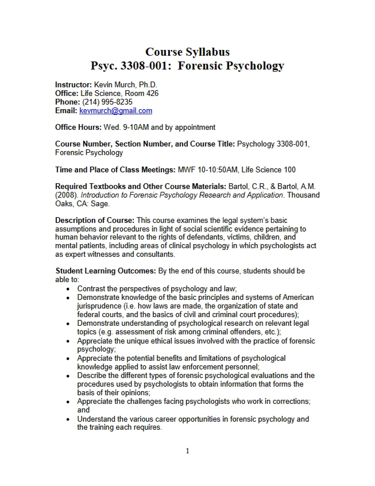Course Syllabus Document