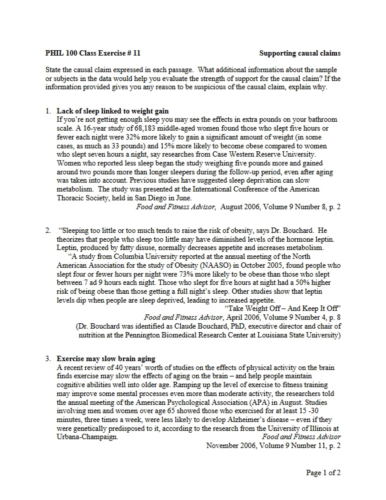 Logic Class Exercise 11