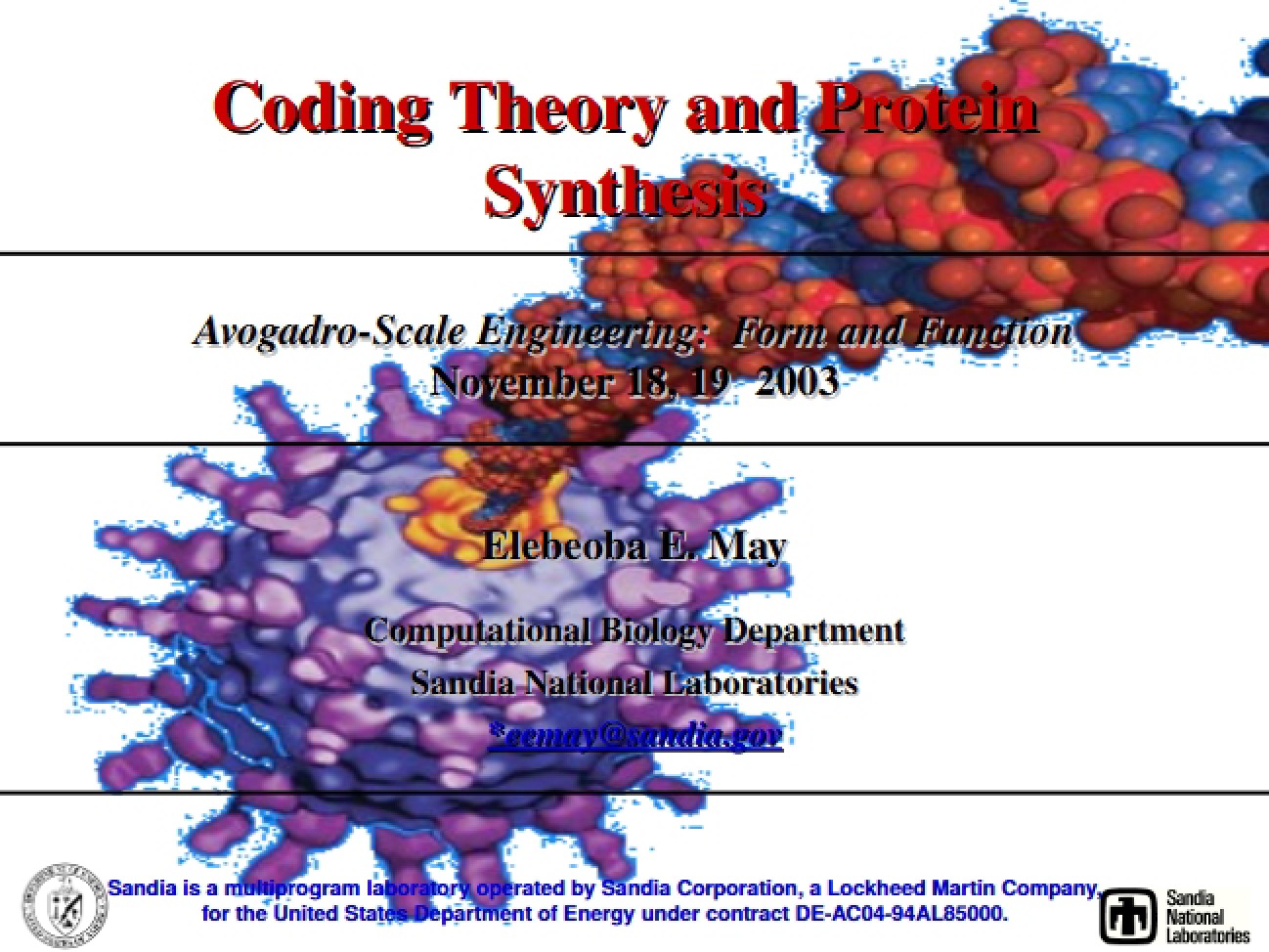 Protein Synthesis and Coding Theory