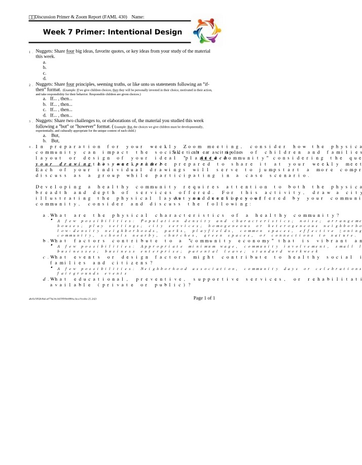 Week 7 Primer on Intentional Design