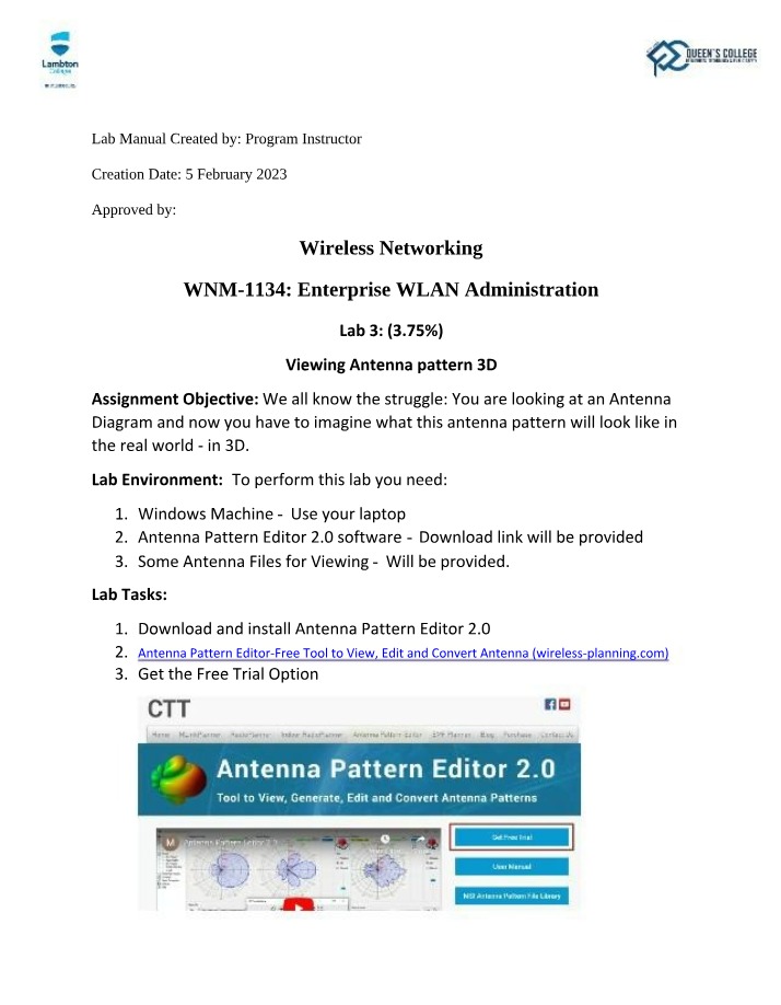 Antenna Patterns in 3D - A Hands-on Lab Guide
