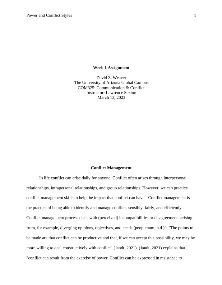 Assignment for Week 1