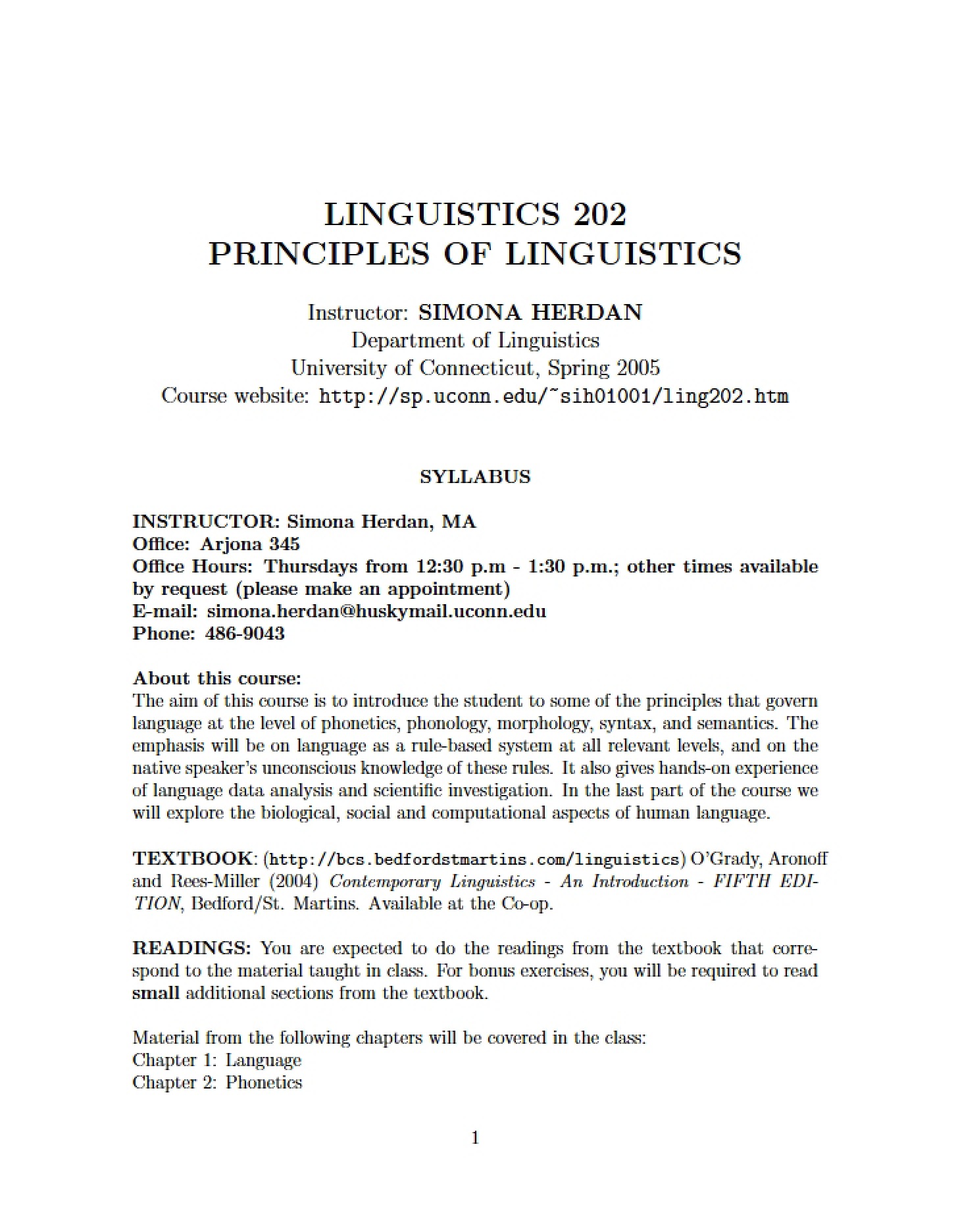 Course Syllabus