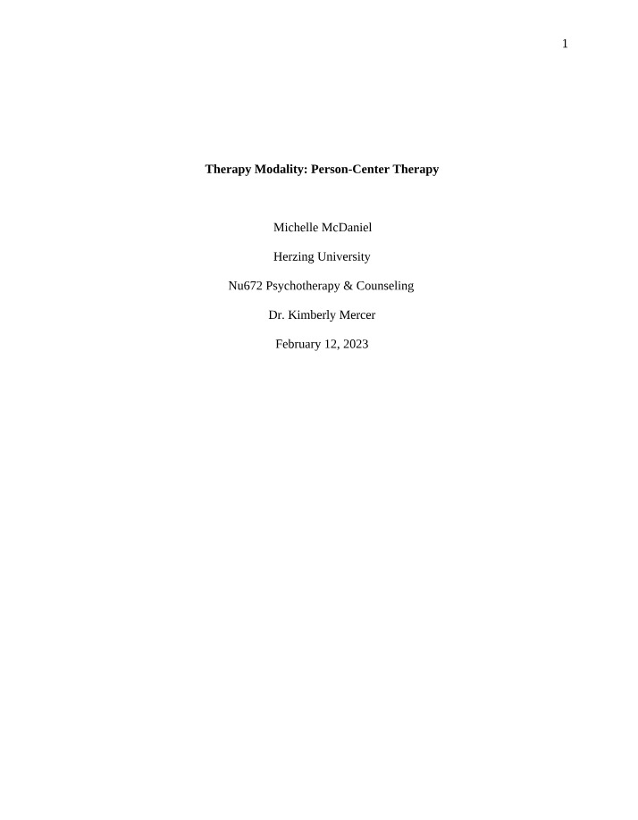 Person-Centered Therapy for Self-Worth and Relationships
