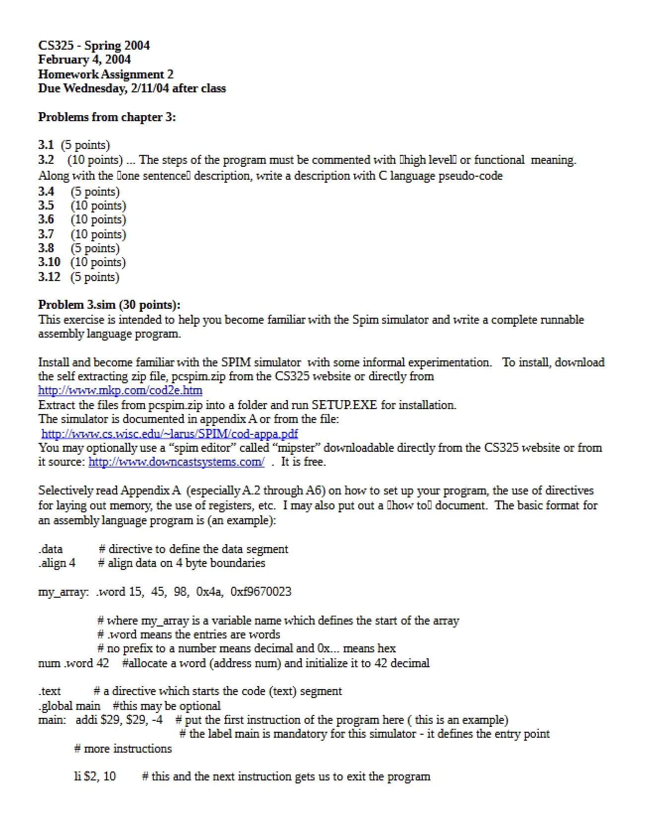 Assignment Two for Homework