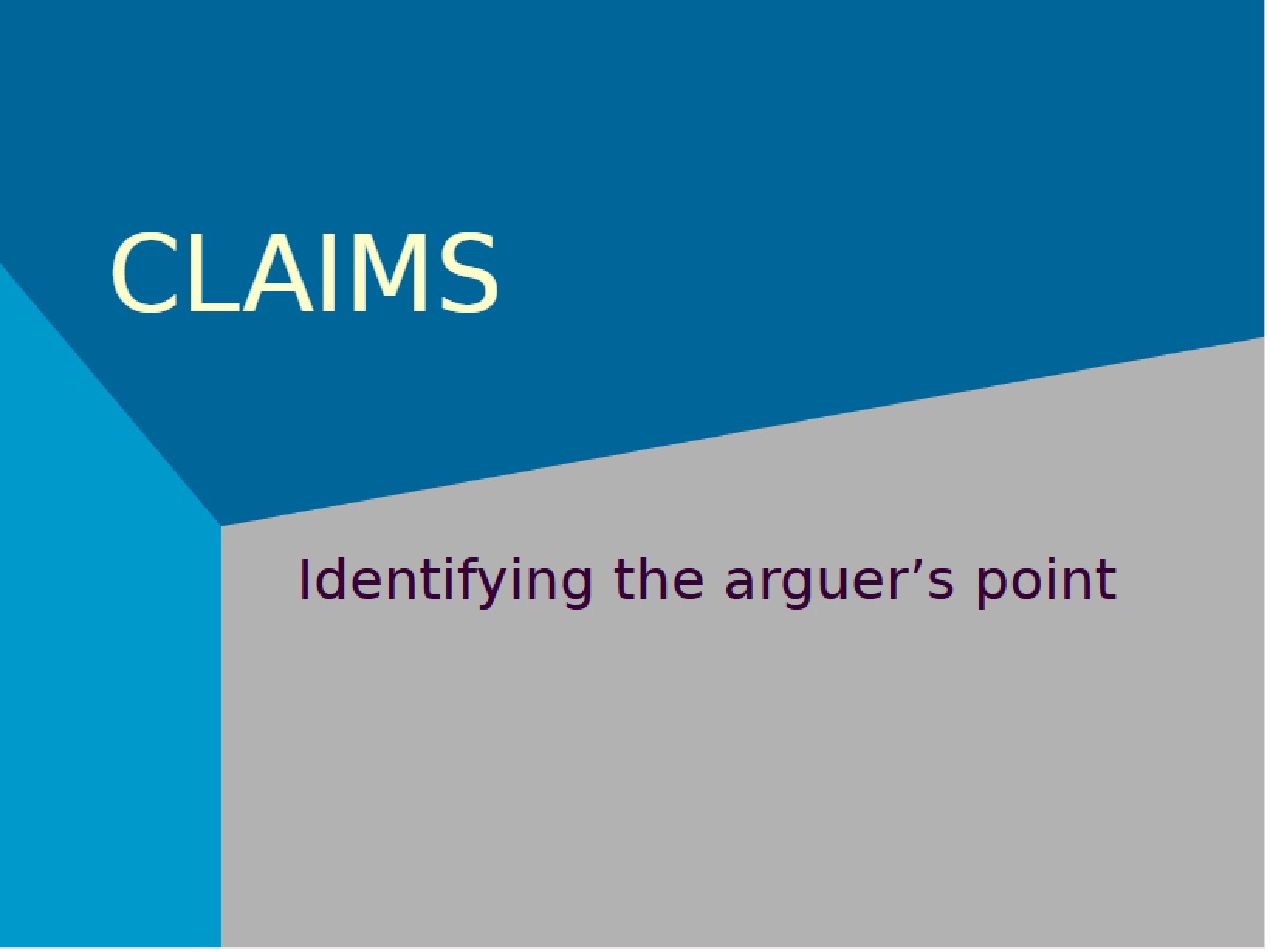 Arguments and Claims