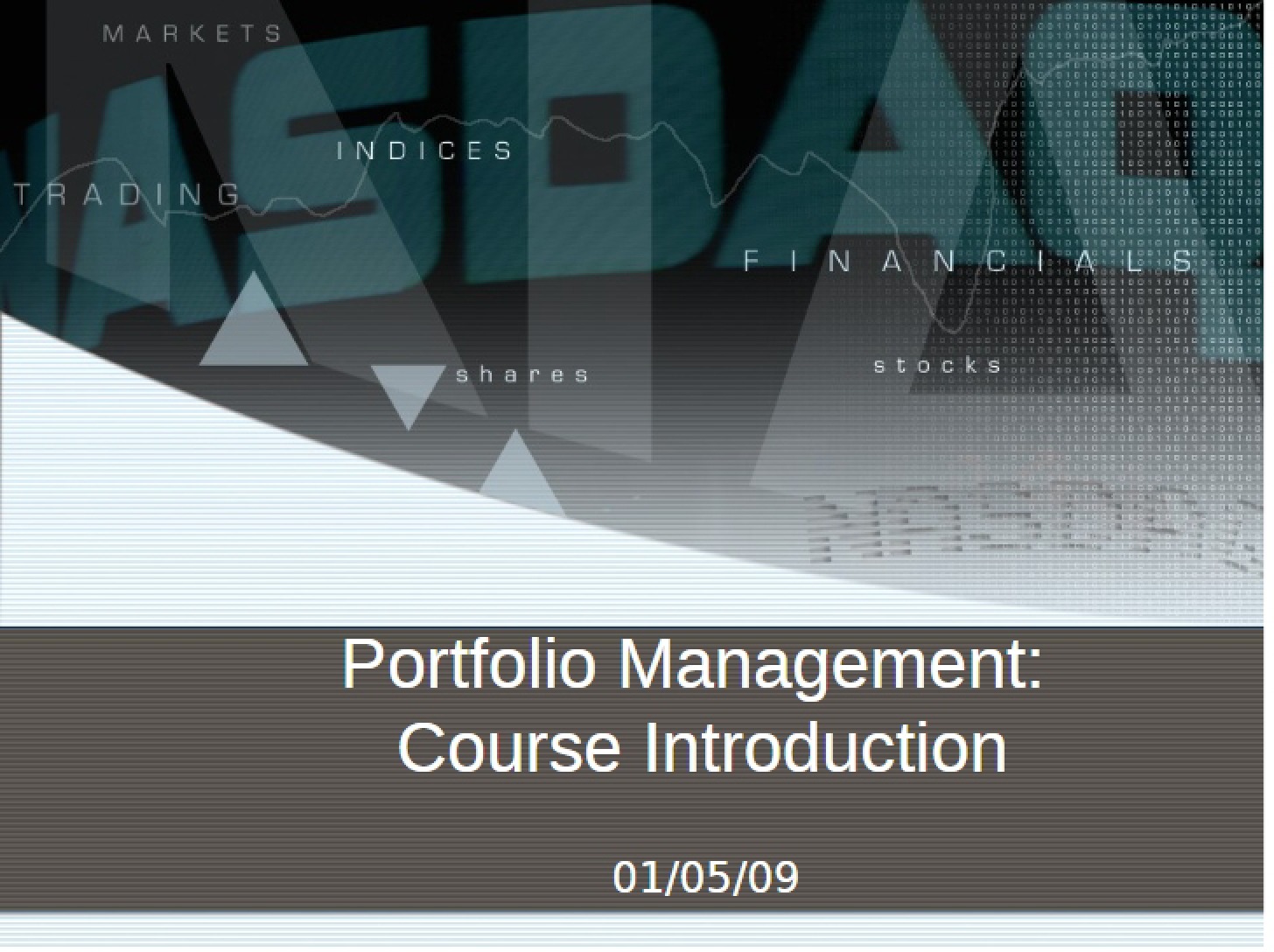Introduction to Portfolio Management Course