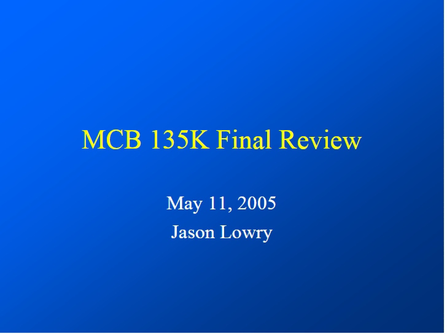 End of Term Review