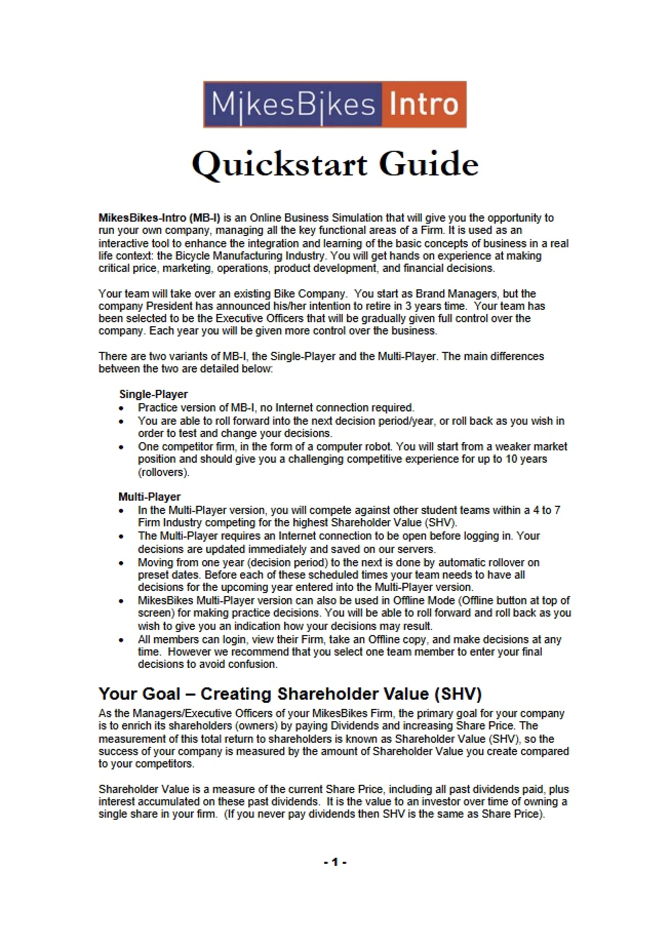 Guide to Quick Start