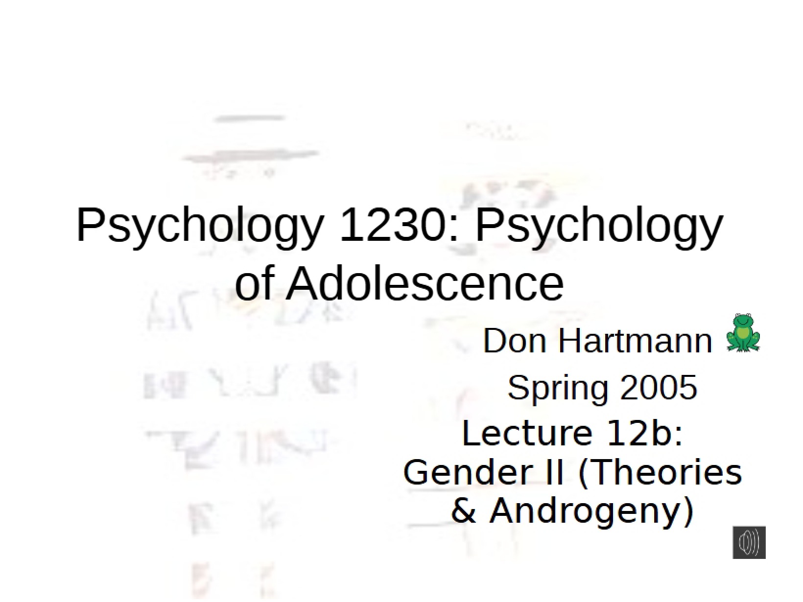 Androgeny and Theories Gender II