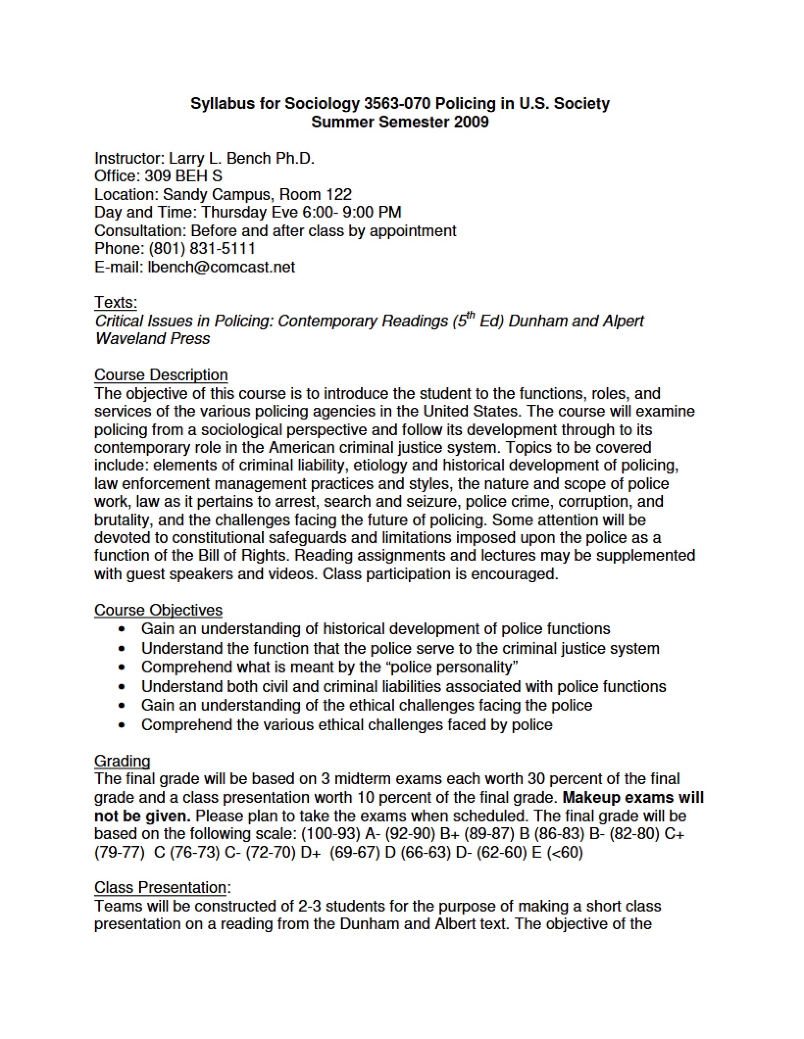 Syllabus for Sociology 3563
