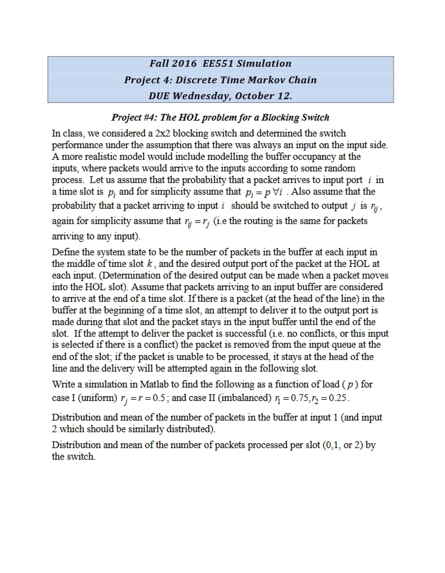 Discrete Time Markov Chain (Project 4)