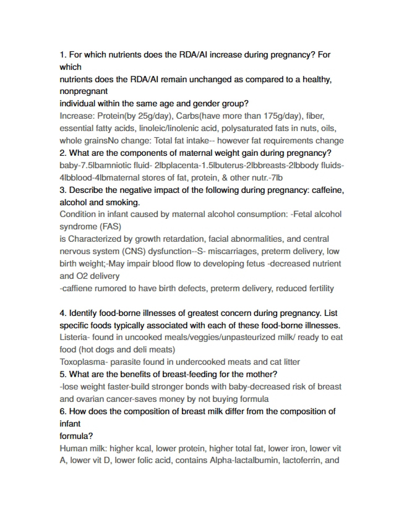Introduction to Nutrition Course Material