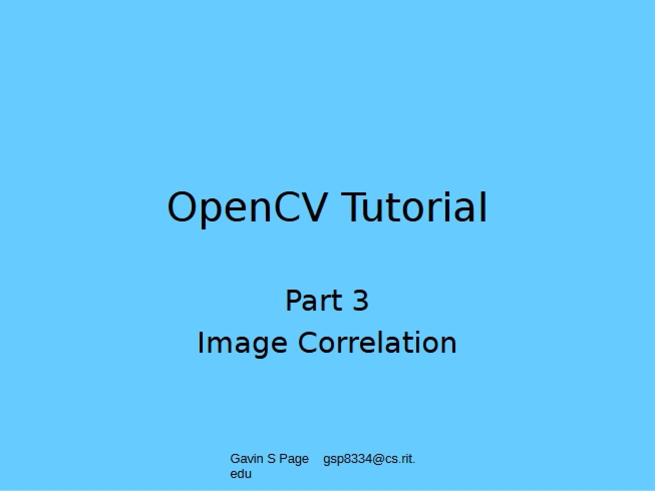 Introduction to the Concept of Image Correlation