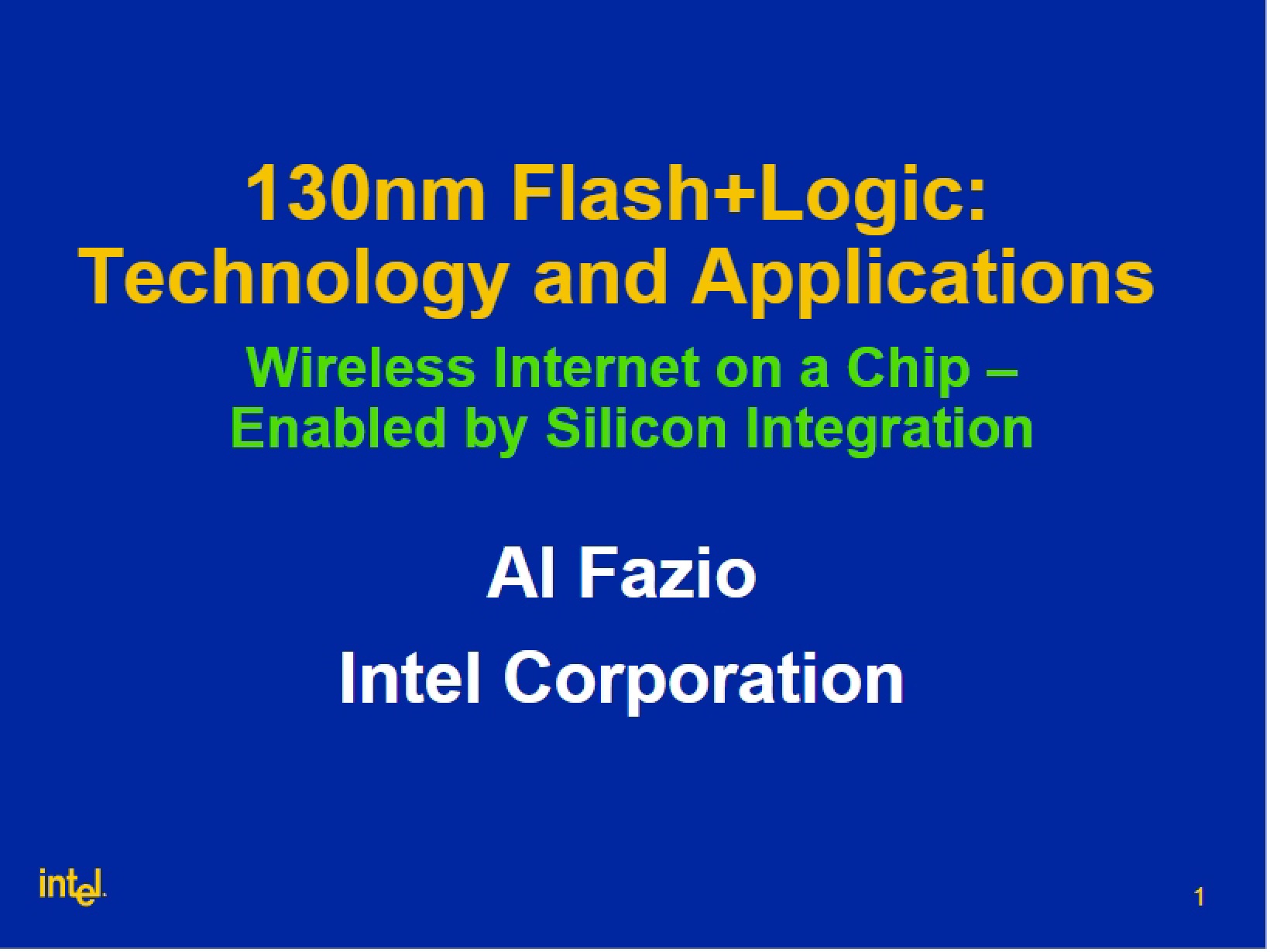 Flash+Logic 130nm Applications and Technology