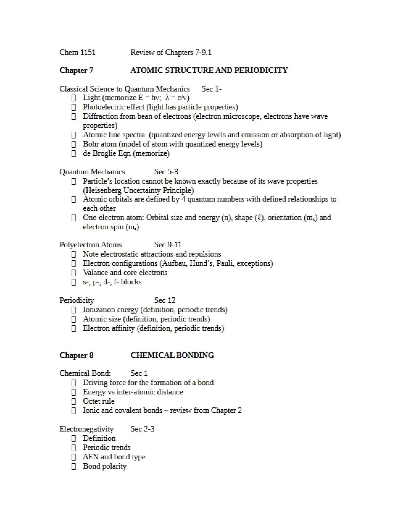 Periodicity and Atomic Structure