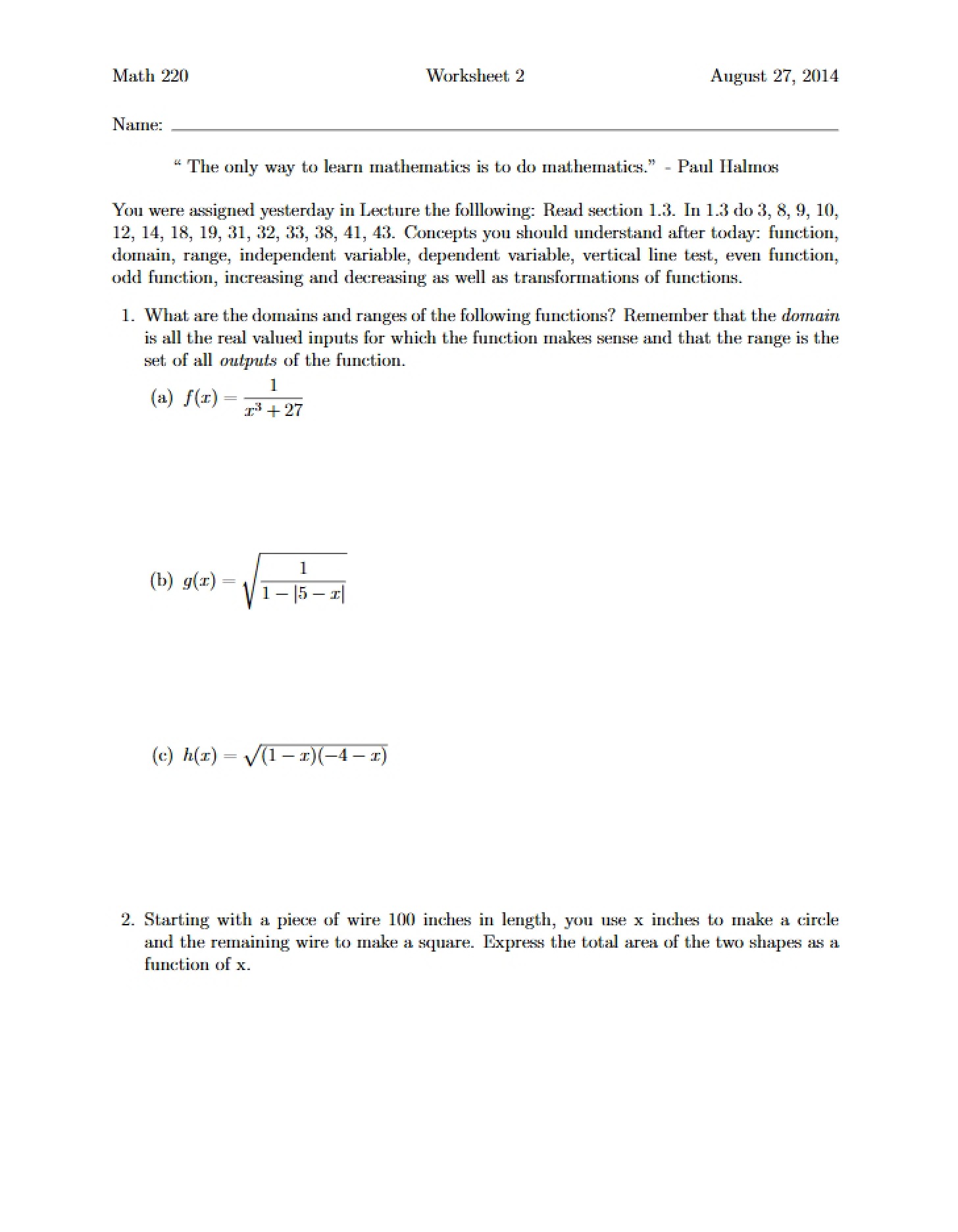 Activity Sheet 2