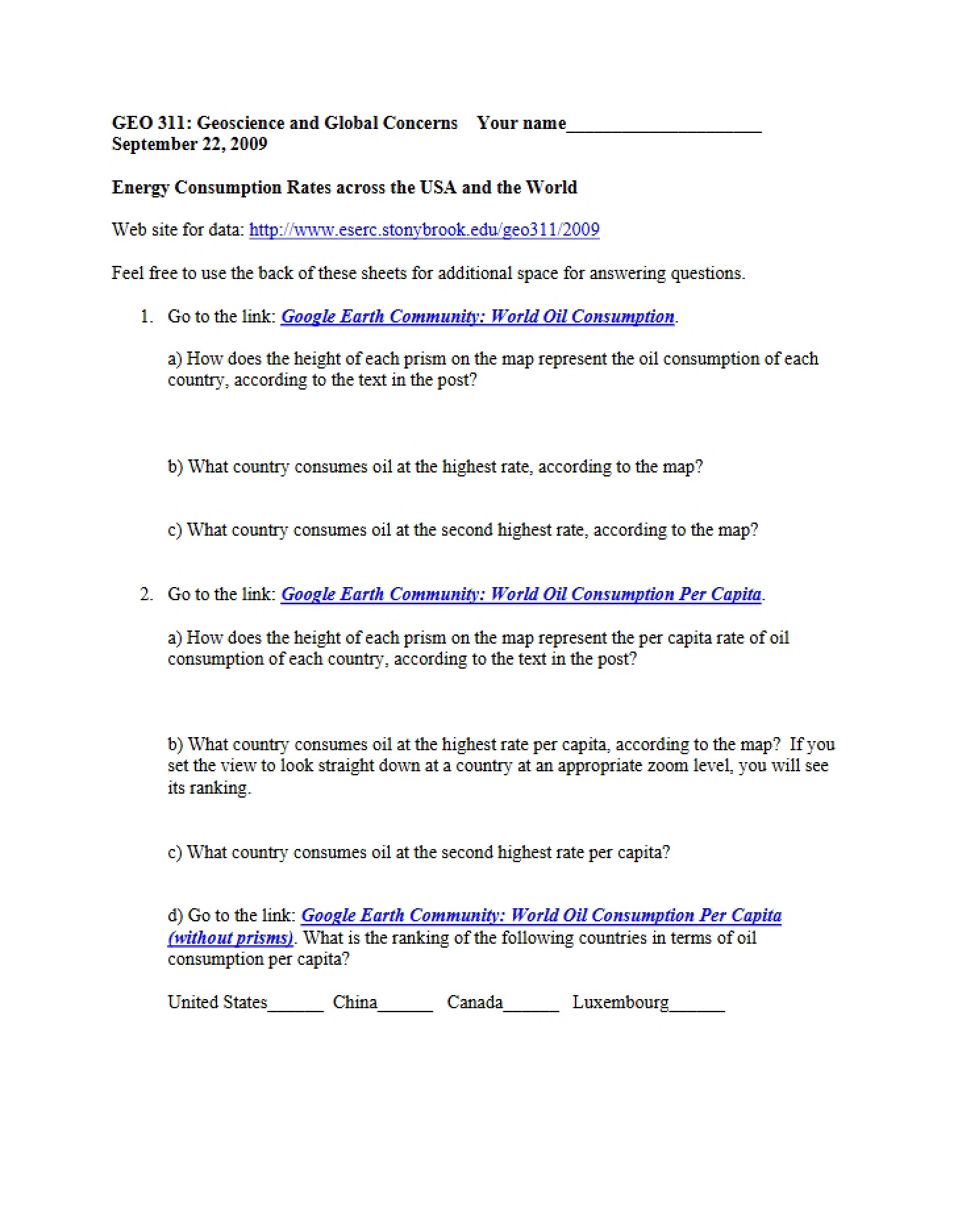 Geoscience Issues Globally