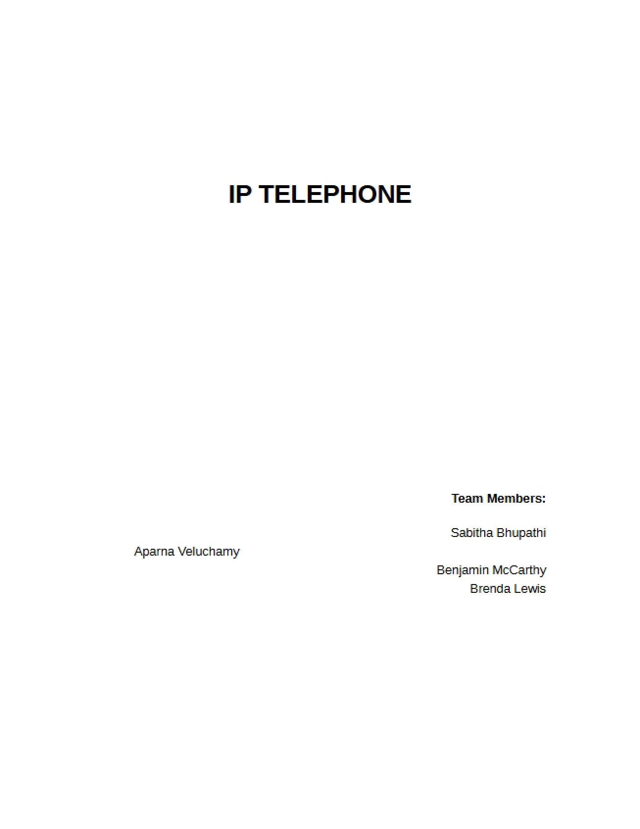 Telephony over Internet Protocol