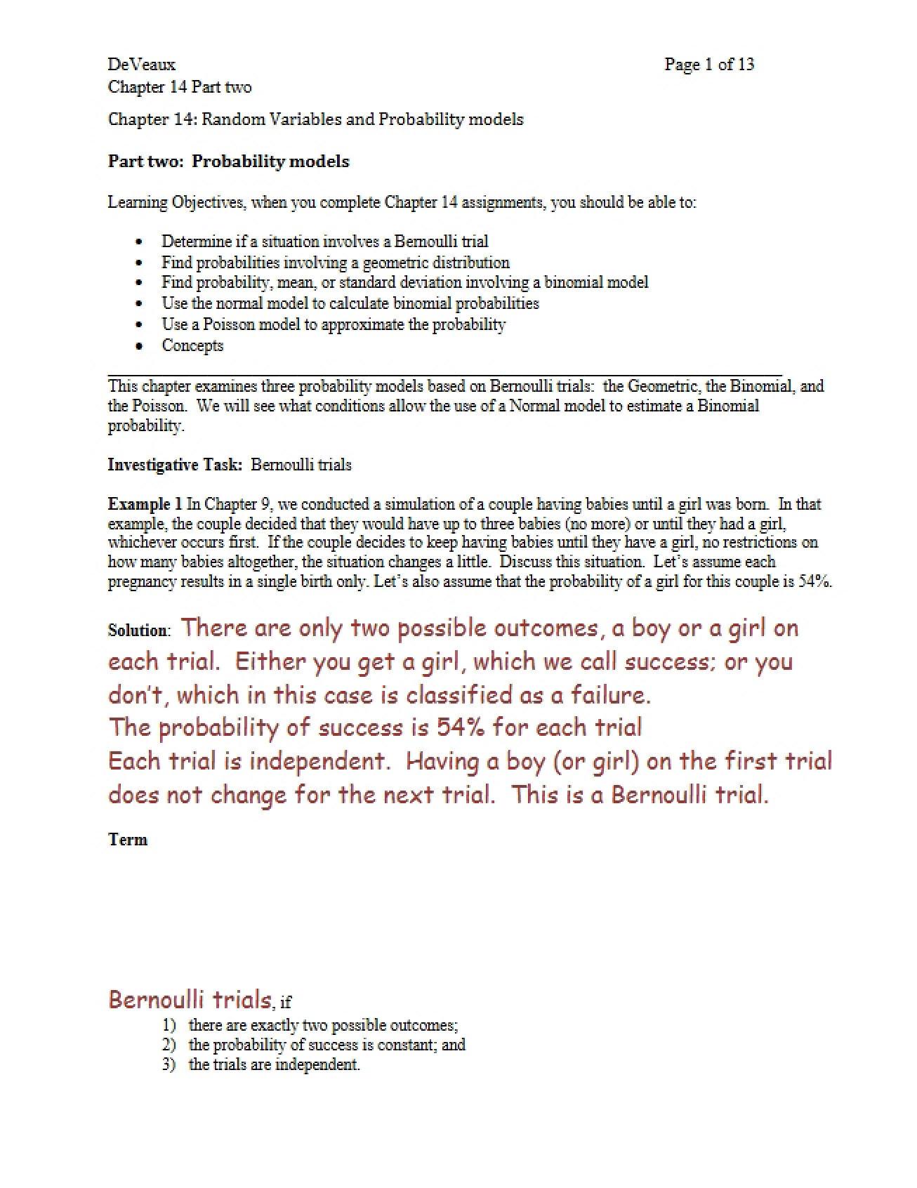 Random Variables Ch. 14