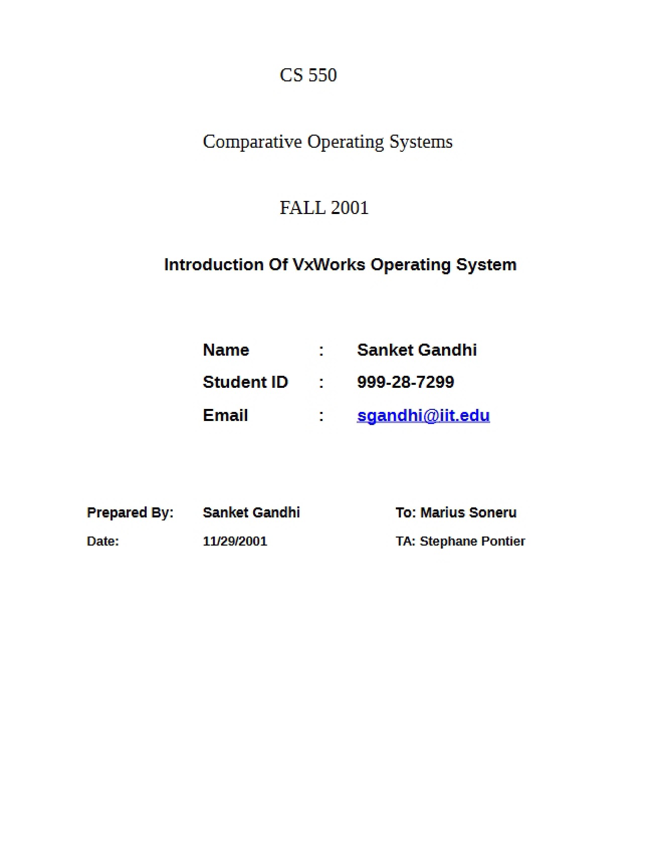 Operating Systems Comparison