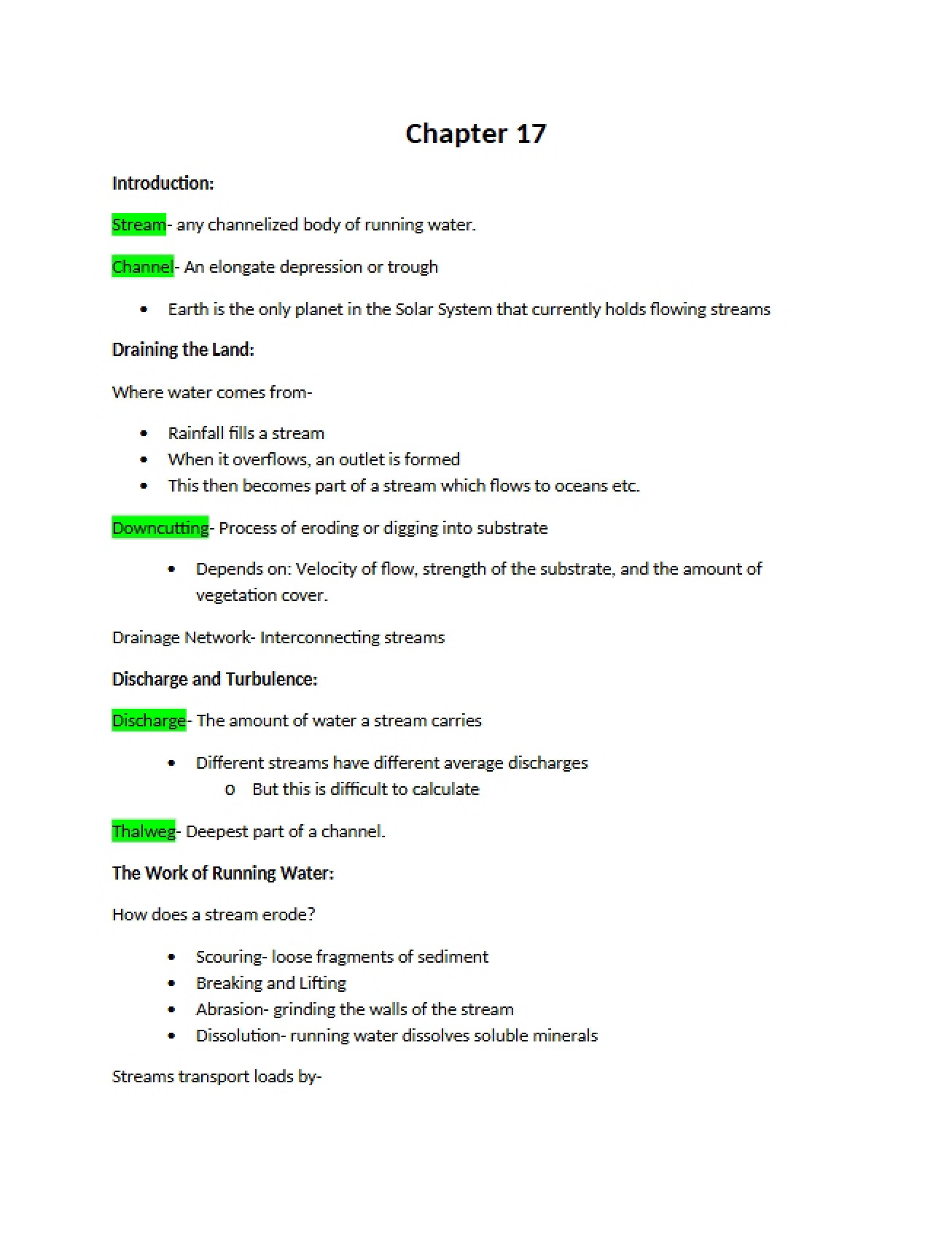Dynamic Earth Chapter Seventeen Notes