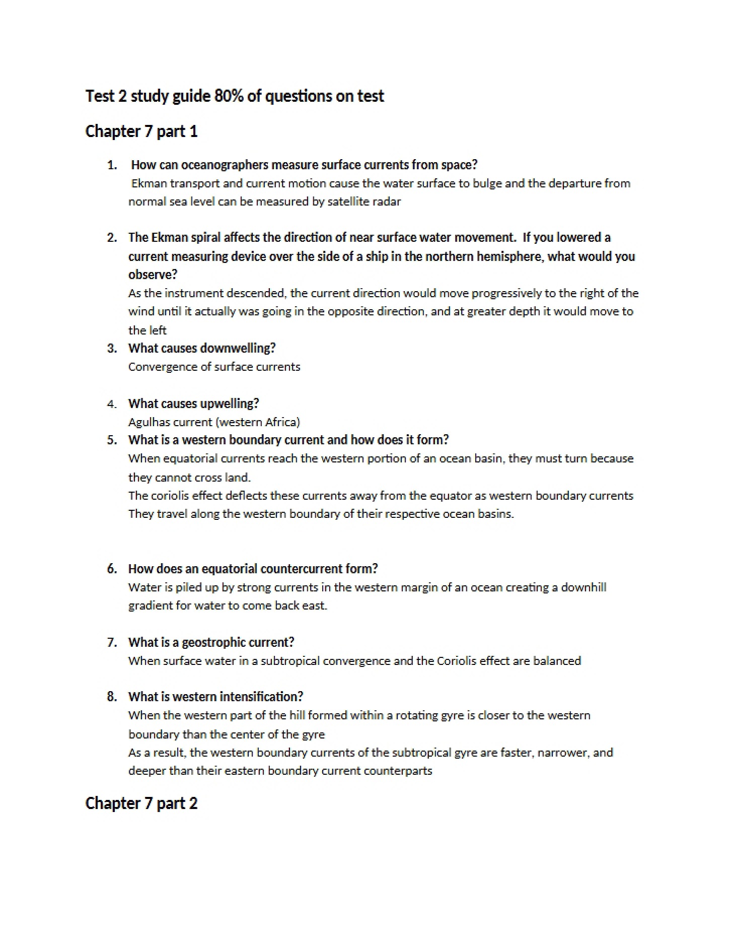 Guide for Test 2