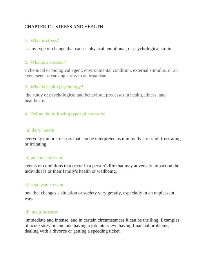 Stress and Health - Types, Effects, and Coping