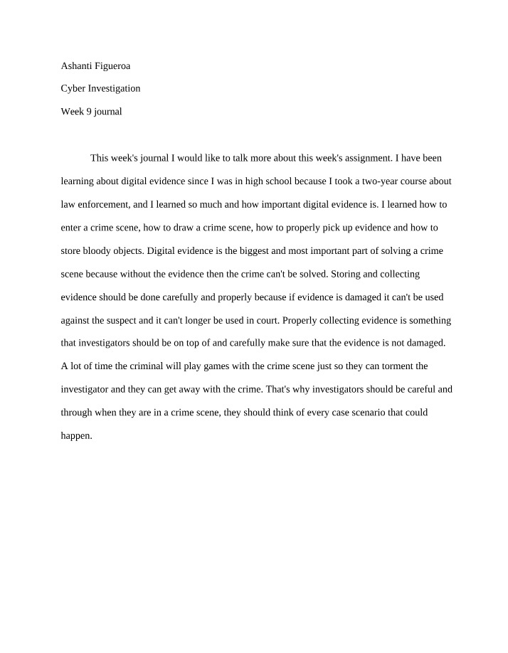 Week 9 Journal - Cyber Investigation