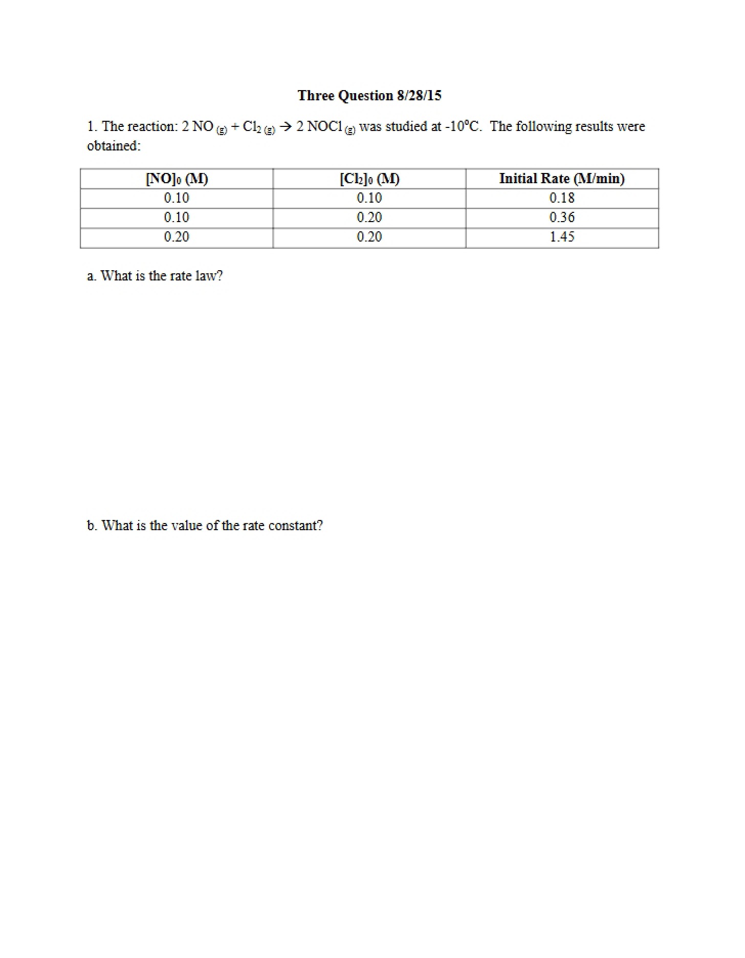 Question Set Aug 28, 2015
