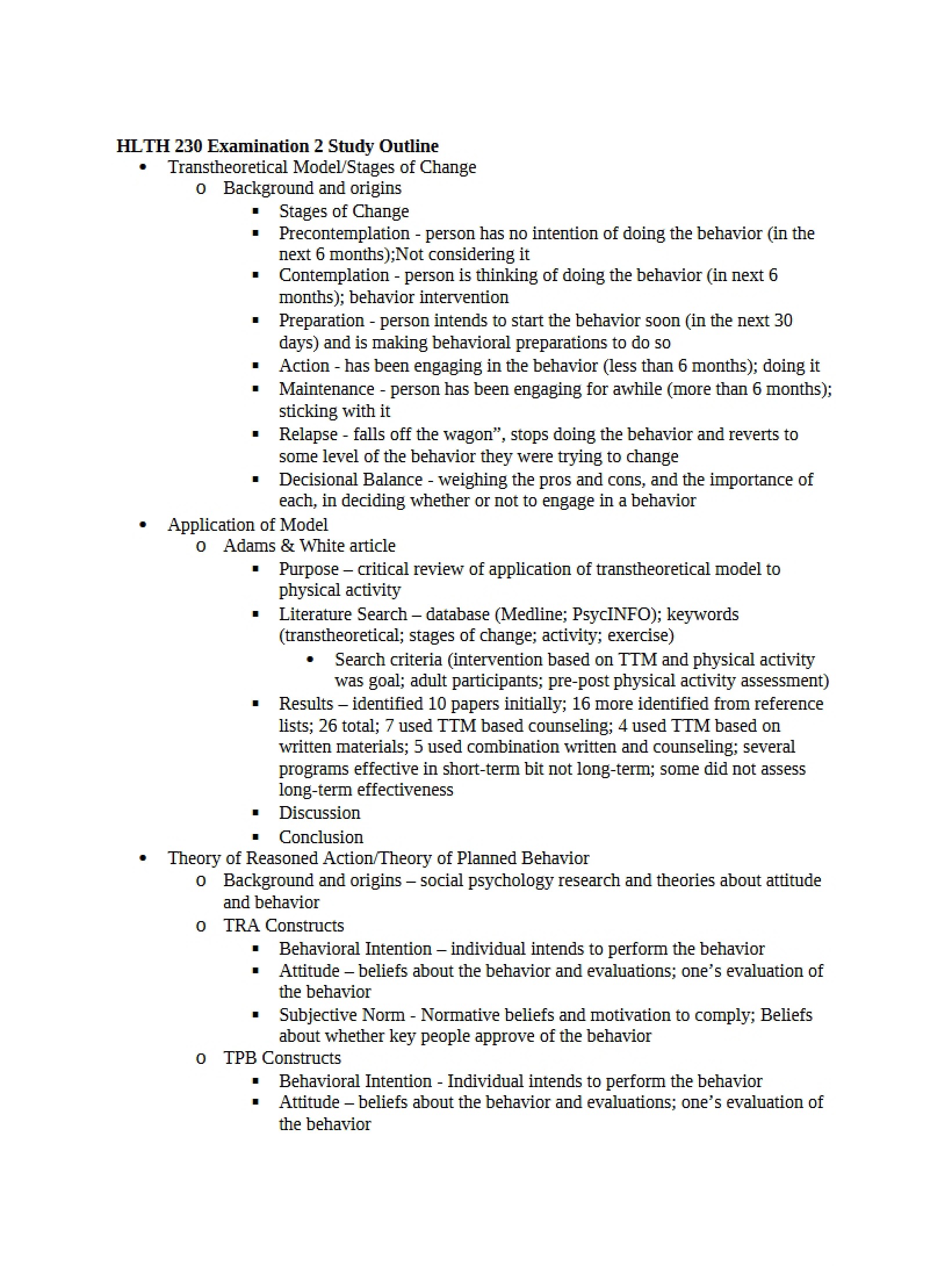Second Examination