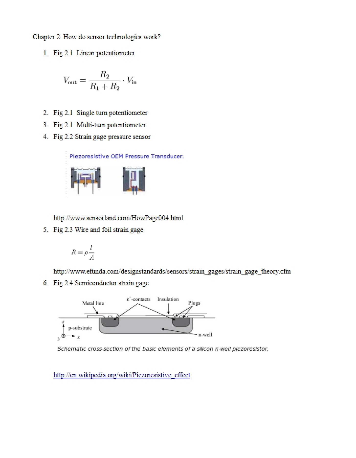 Mechanics of Sensor Technologies (Ch 2)