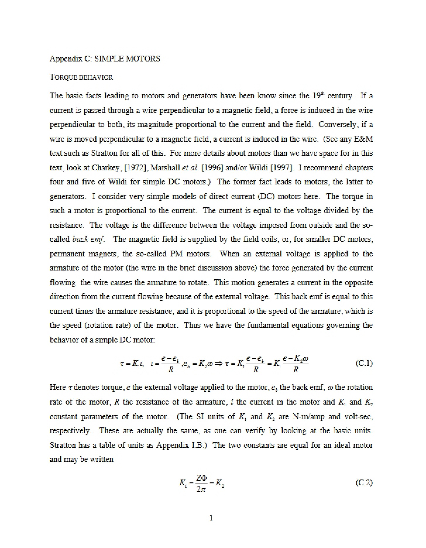 Simple Motors Notes