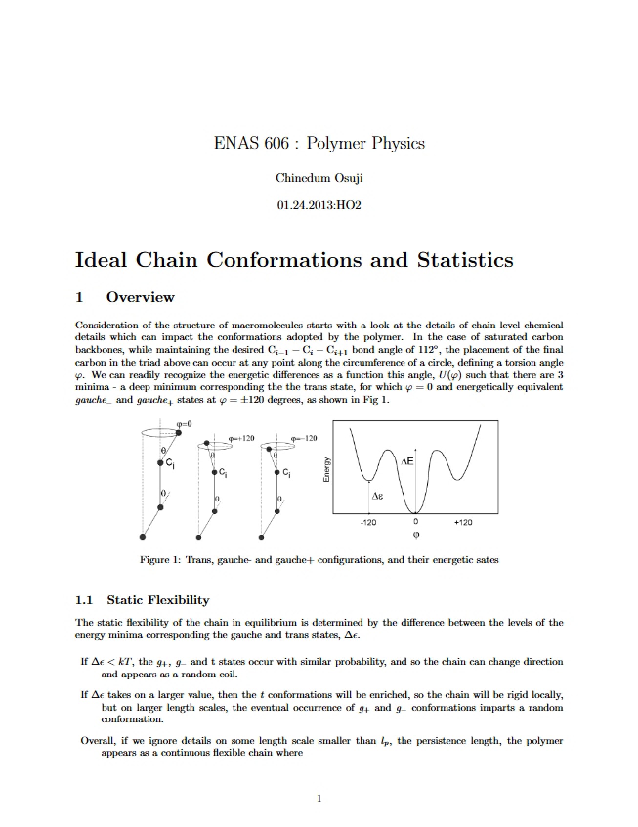 Statistics of Ideal Chain Conformations