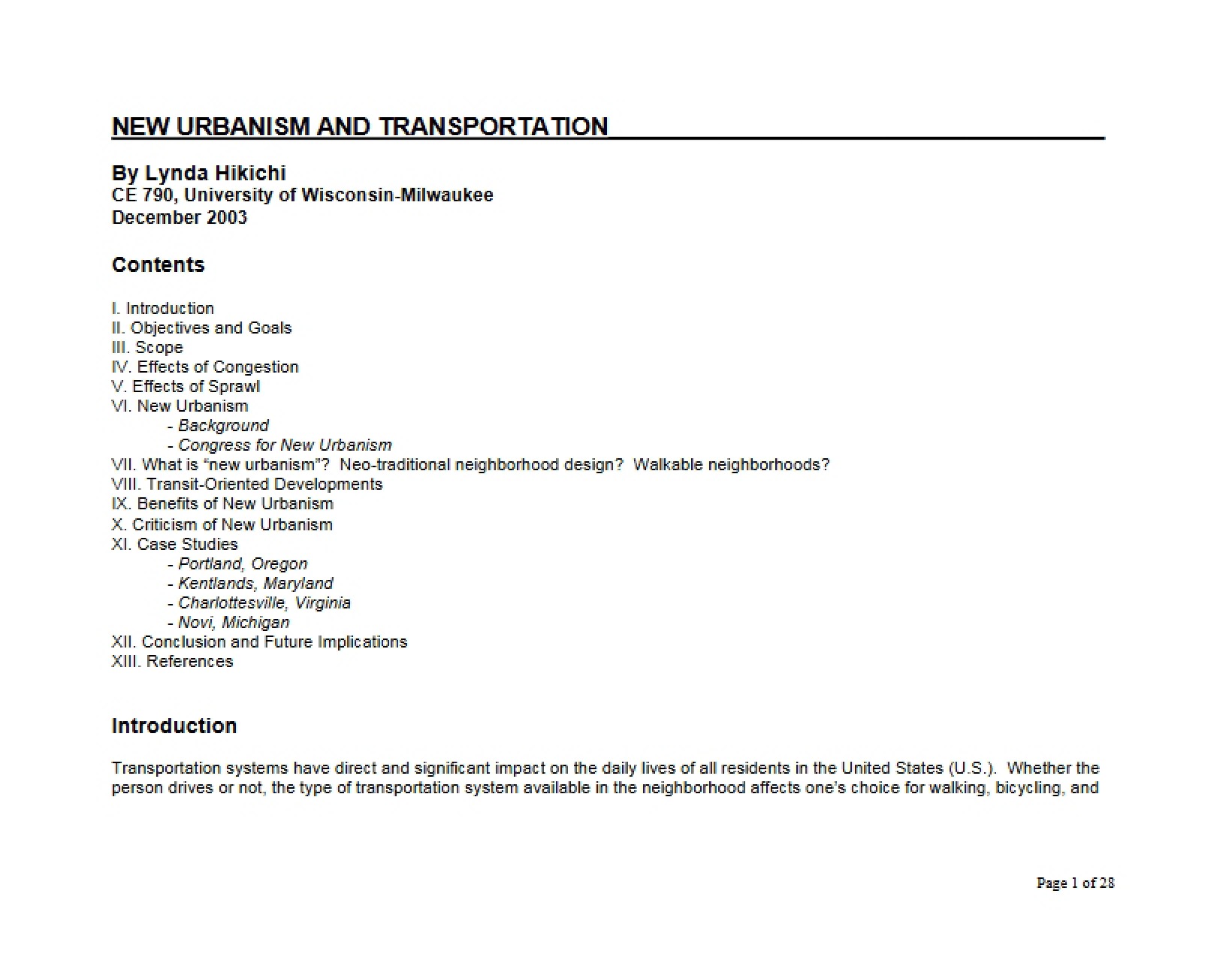 Concepts of Urbanism