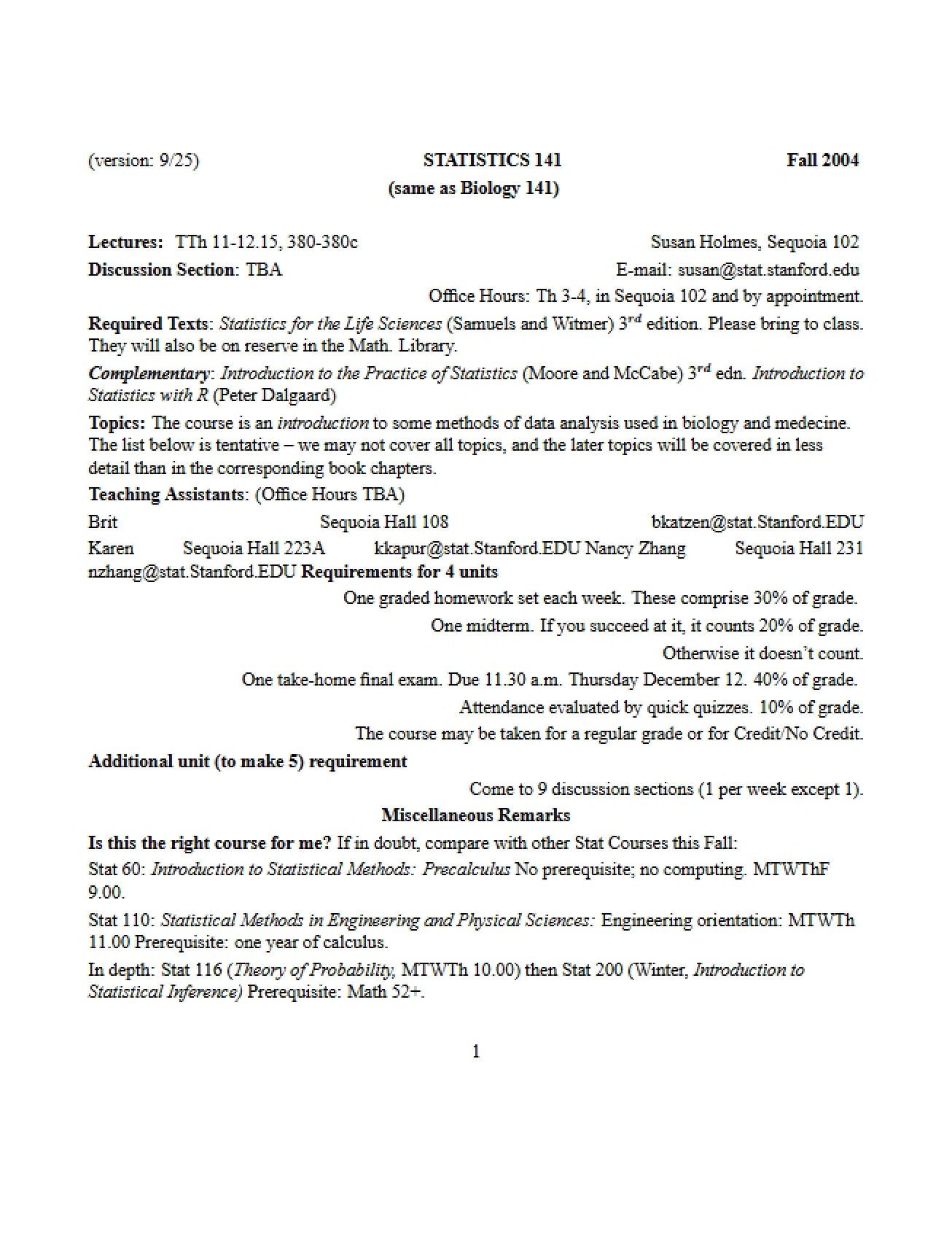 Biostatistics Lecture Notes