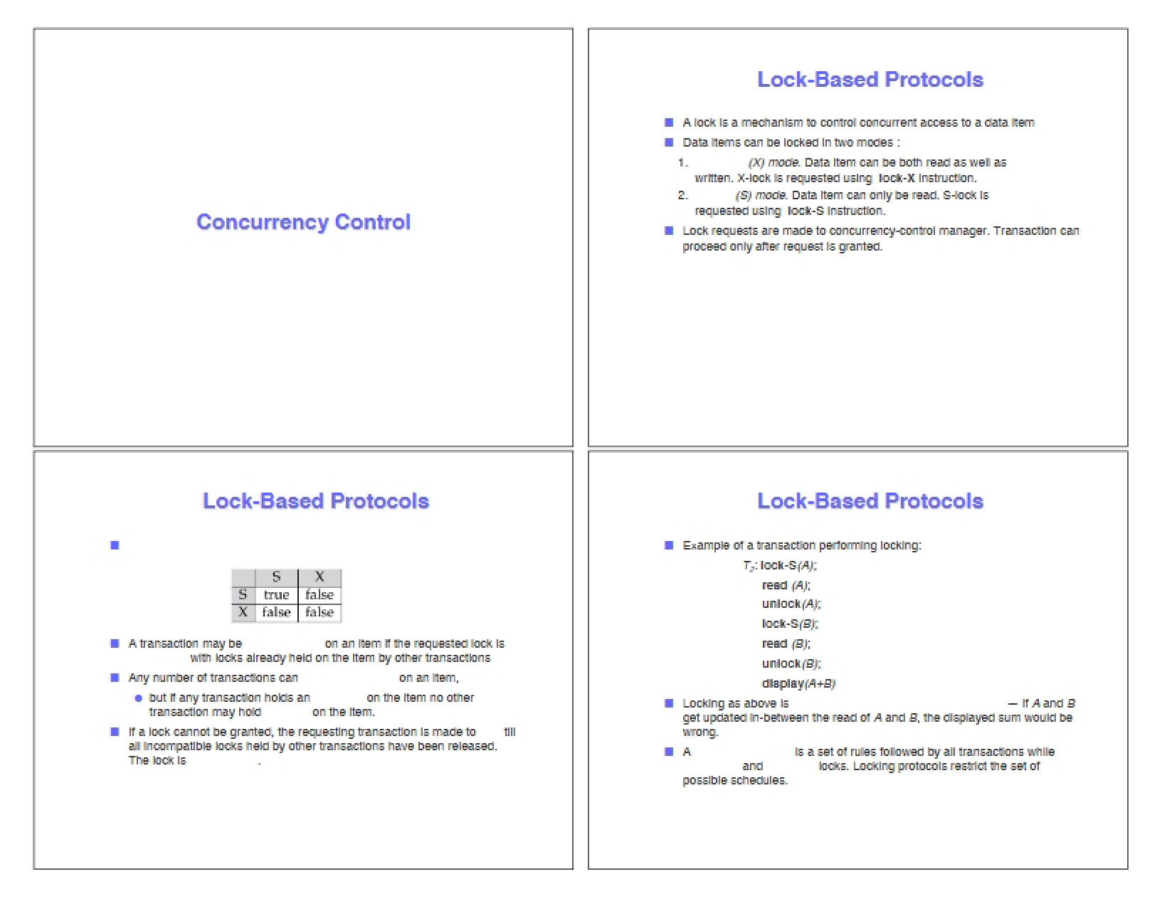 Control of Concurrency