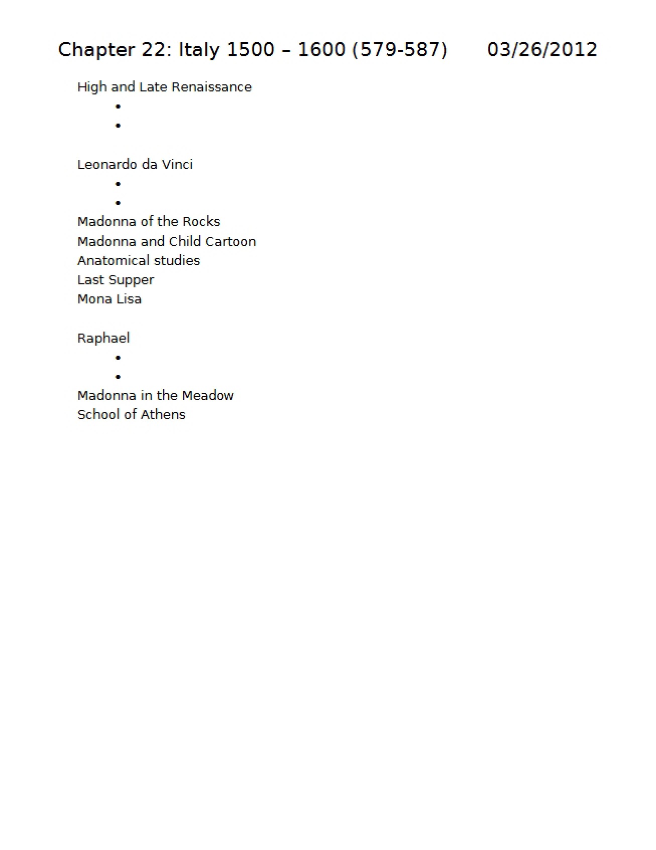 Italy 1500-1600 Chapter Twenty-Two