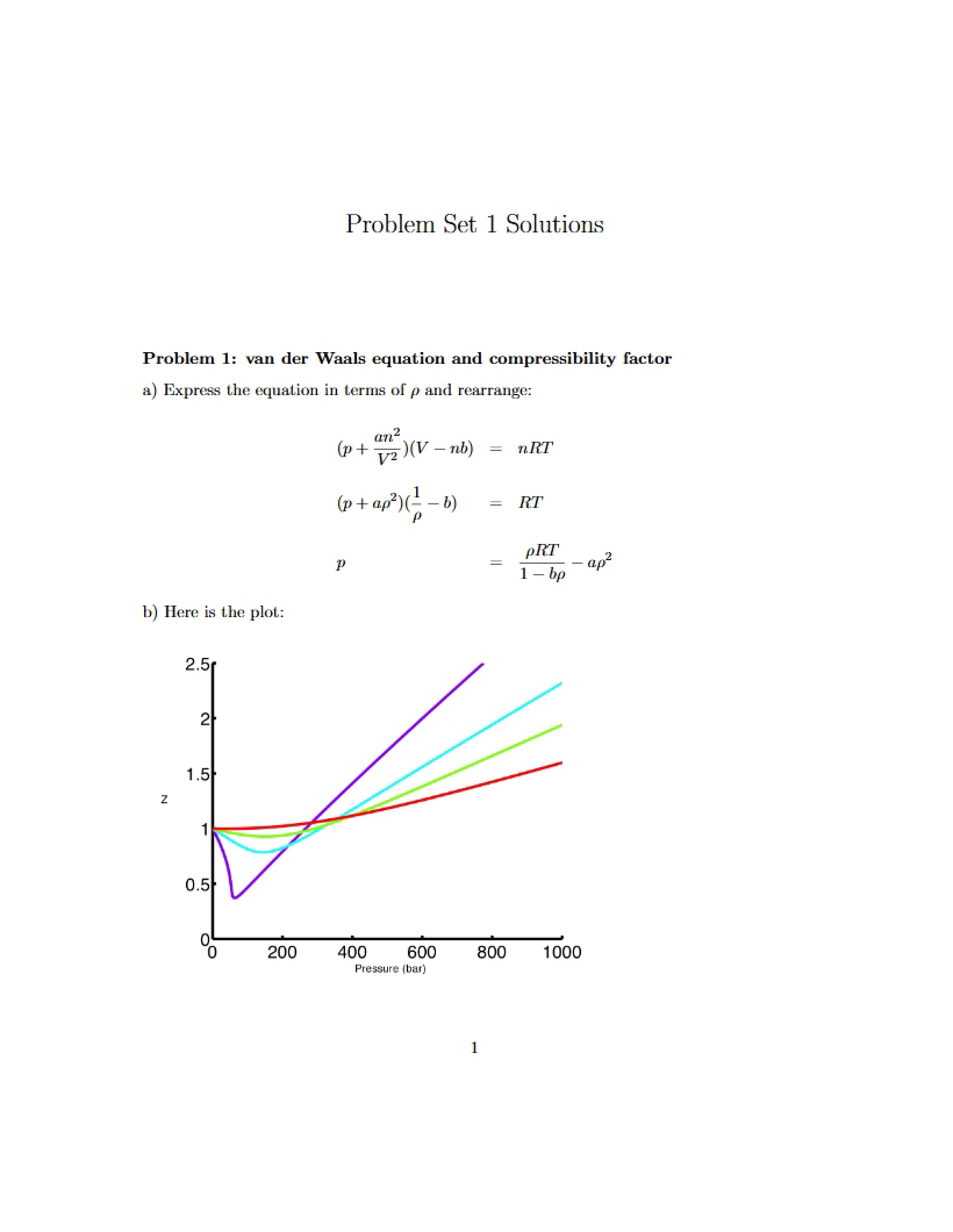 Solutions to Problem Set 1