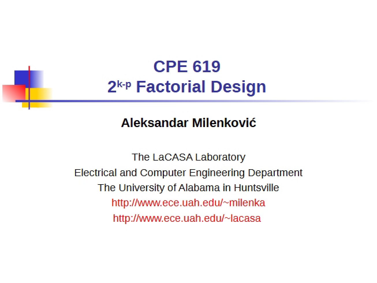 Analysis and Design of Experiments