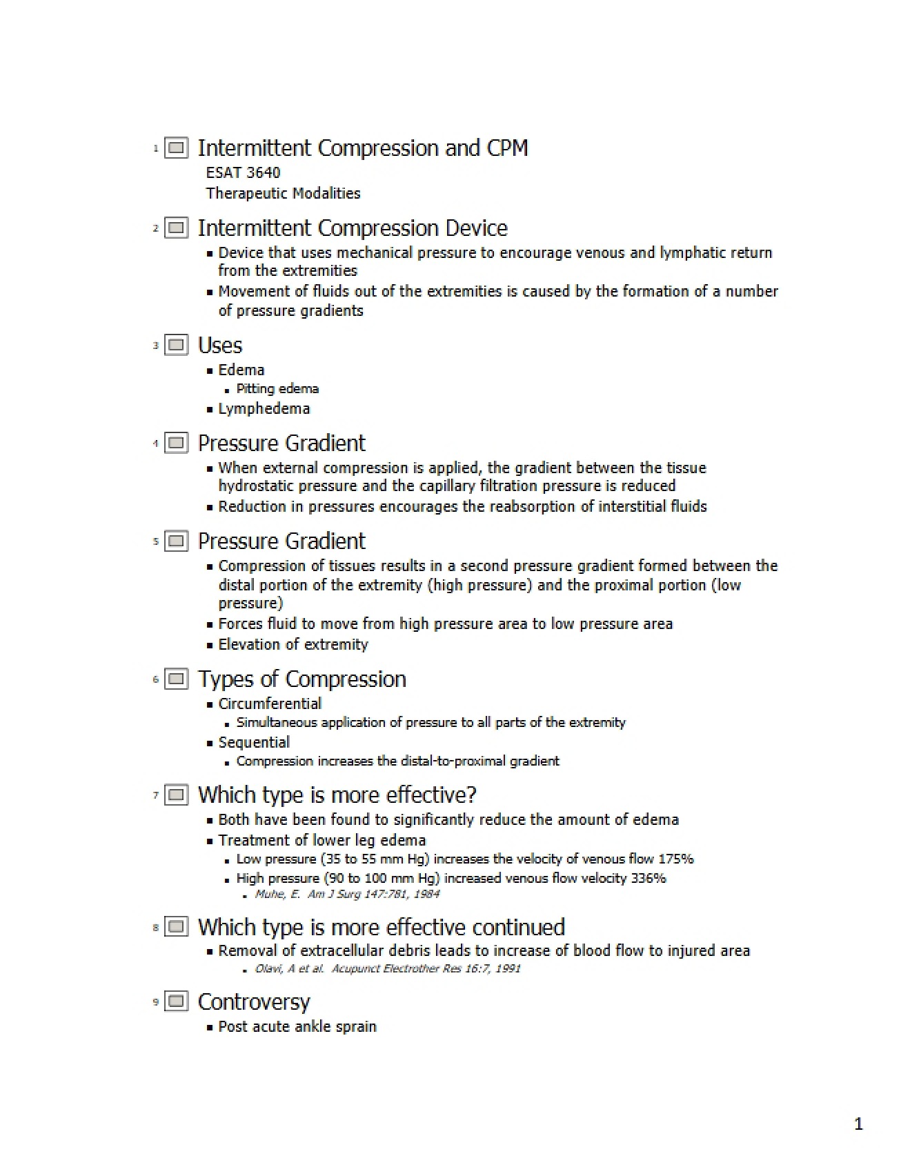 Therapeutic Modalities Class Notes