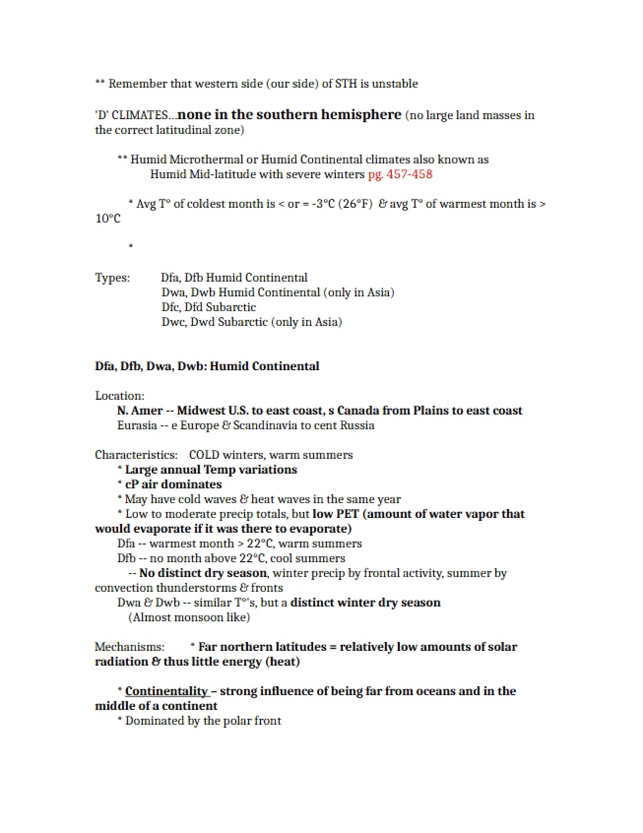 Examination of 'D' Climates