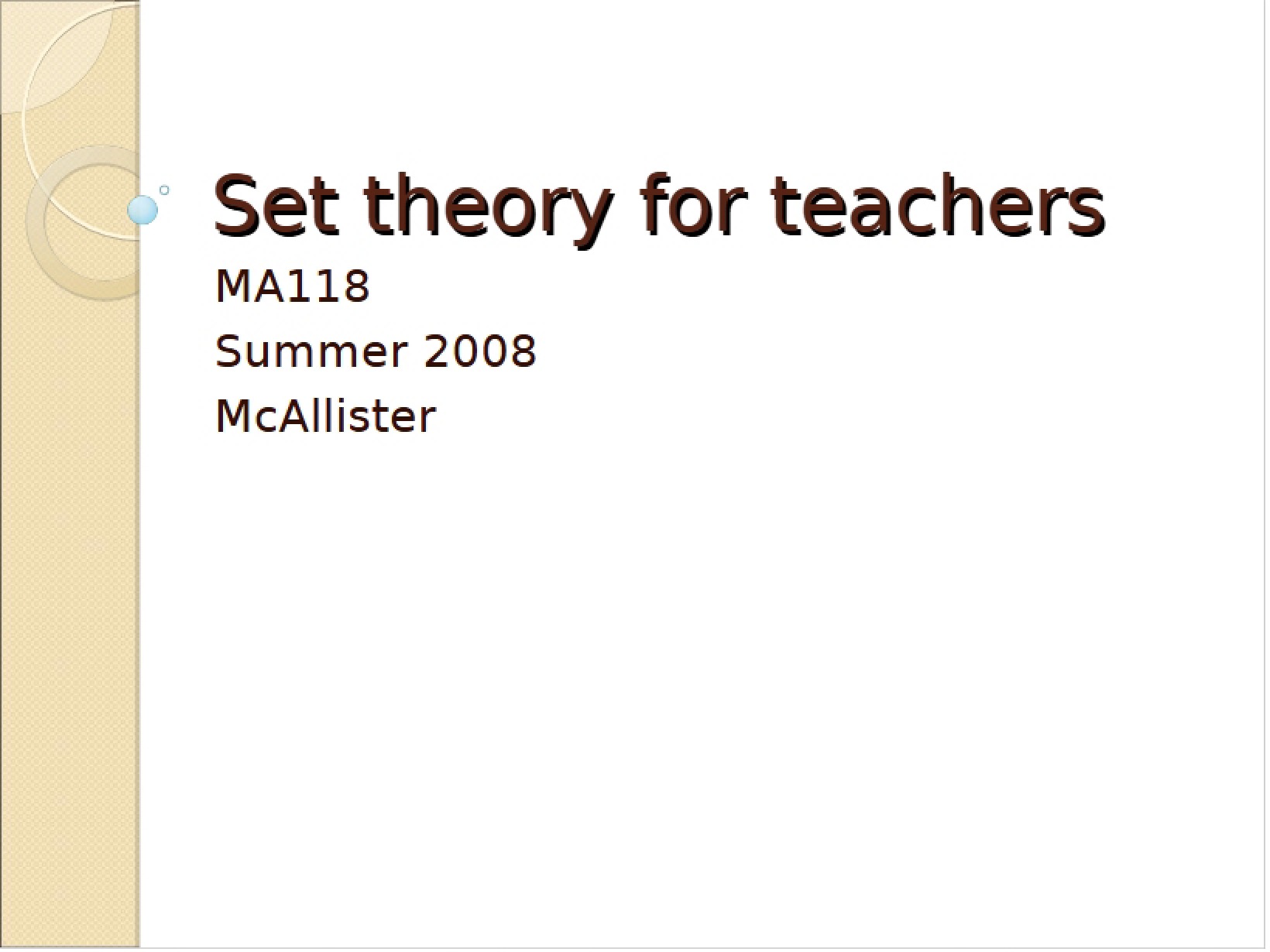 Theory of Sets