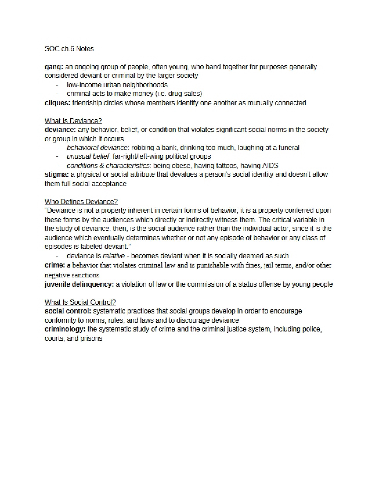 Sociology Course Notes