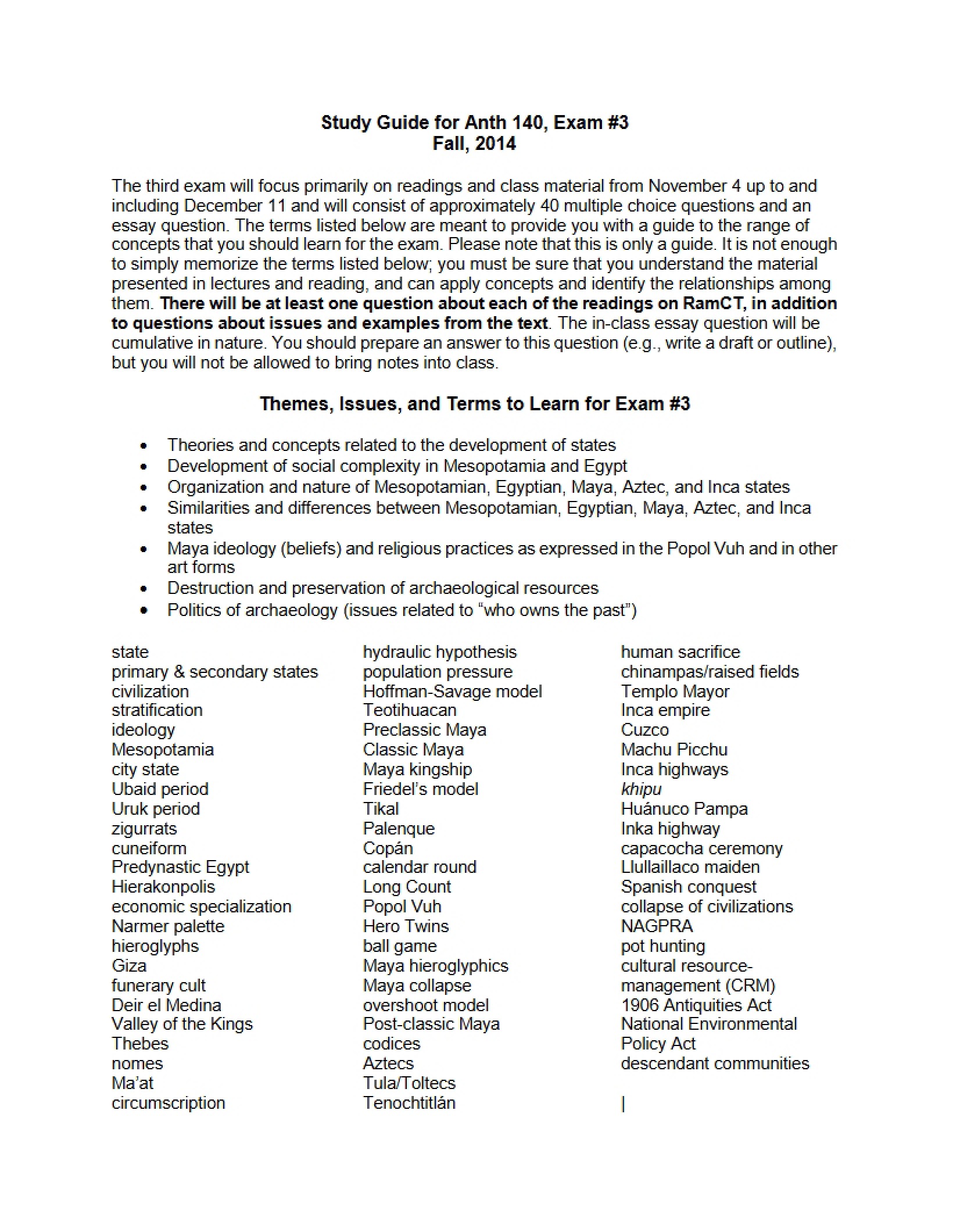 Third Study Guide