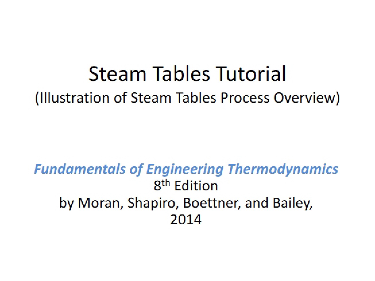 Lecture Seven Additional Handout Reading Steam Tables Tutorial